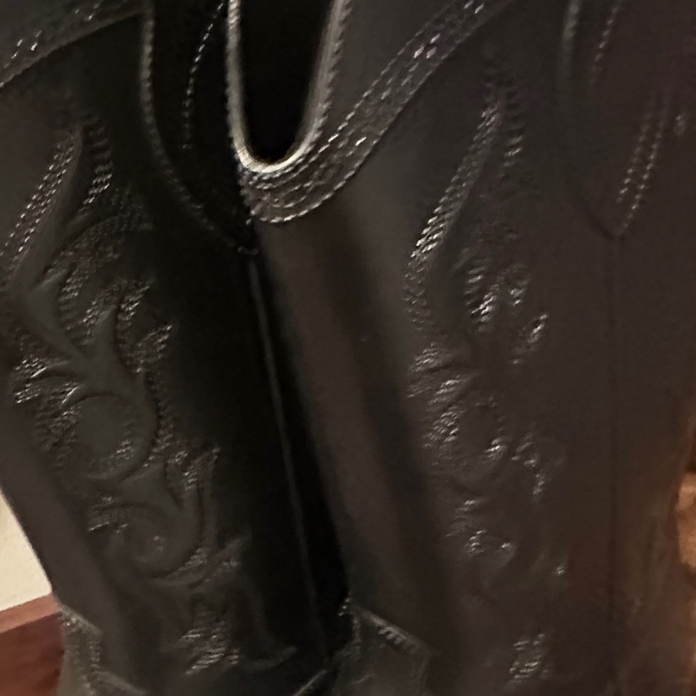 Classic Black Western Rain Cowboy Boots - Picture 3 of 4